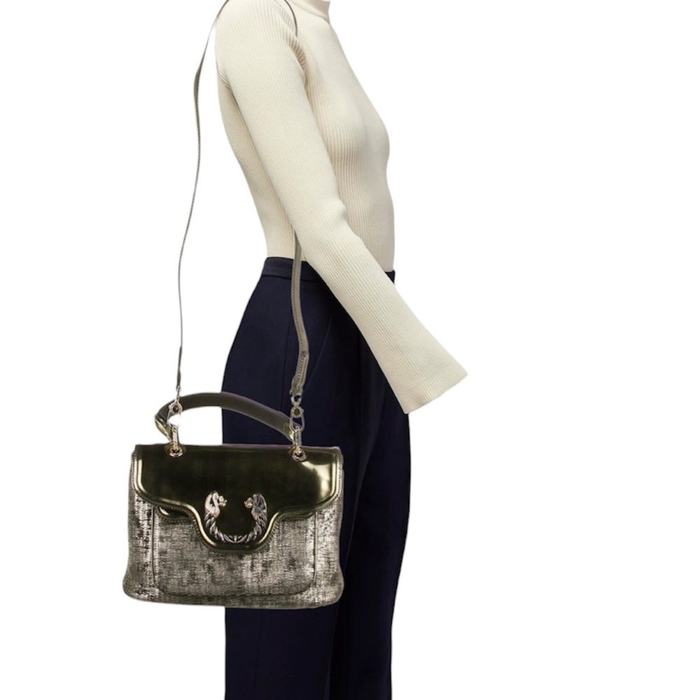 Bvlgari Leoni Sophisticated Gold & Silver Shoulder Bag/Handbag